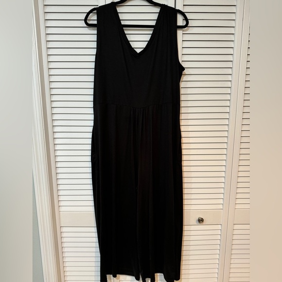 Cuddl Duds Tall Flexwear V-Neck Wide Leg Jumpsuit Size Large TALL Black A373508 - Picture 7 of 11